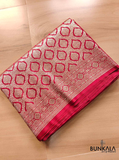 Maroon Mashru Silk Banarasi Saree