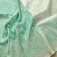 Sea Green Mashru Silk Silver Zari Weaved Jamewar Banarasi Saree