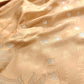 Beige Mashru Silk Silver Zari Weaved Jamewar Banarasi Saree