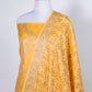 Yellow Gold Resham Weaved Banarasi Cotton Silk Unstitched Suit Set