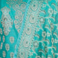 Turquoise Blue Resham Weaved Banarasi Cotton Silk Unstitched Suit Set