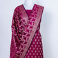Burgundy Resham Weaved Banarasi Cotton Silk Unstitched Suit Set
