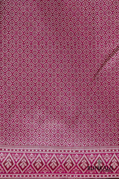 Burgundy Resham Weaved Banarasi Cotton Silk Unstitched Suit Set