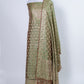 Mehendi Green Resham Weaved Banarasi Cotton Silk Unstitched Suit Set