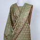 Mehendi Green Resham Weaved Banarasi Cotton Silk Unstitched Suit Set