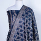 Midnight Blue Resham Weaved Banarasi Cotton Silk Unstitched Suit Set