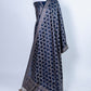 Midnight Blue Resham Weaved Banarasi Cotton Silk Unstitched Suit Set