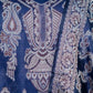 Midnight Blue Resham Weaved Banarasi Cotton Silk Unstitched Suit Set