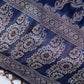 Midnight Blue Resham Weaved Banarasi Cotton Silk Unstitched Suit Set