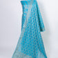 Sky Blue Resham Weaved Banarasi Cotton Silk Unstitched Suit Set