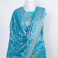 Sky Blue Resham Weaved Banarasi Cotton Silk Unstitched Suit Set