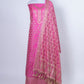 Gulabi Pink Resham Weaved Banarasi Cotton Silk Unstitched Suit Set