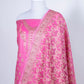 Gulabi Pink Resham Weaved Banarasi Cotton Silk Unstitched Suit Set