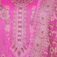 Gulabi Pink Resham Weaved Banarasi Cotton Silk Unstitched Suit Set
