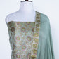 Dusty Blue Jamewar Weaved Banarasi Mashru Silk Unstitched Suit Set