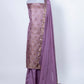 Lavender Jamewar Weaved Banarasi Mashru Silk Unstitched Suit Set