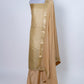 Beige Jamewar Weaved Banarasi Mashru Silk Silk Unstitched Suit Set