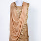 Pastel Peach Jamewar Weaved Banarasi Mashru Silk Unstitched Suit Set