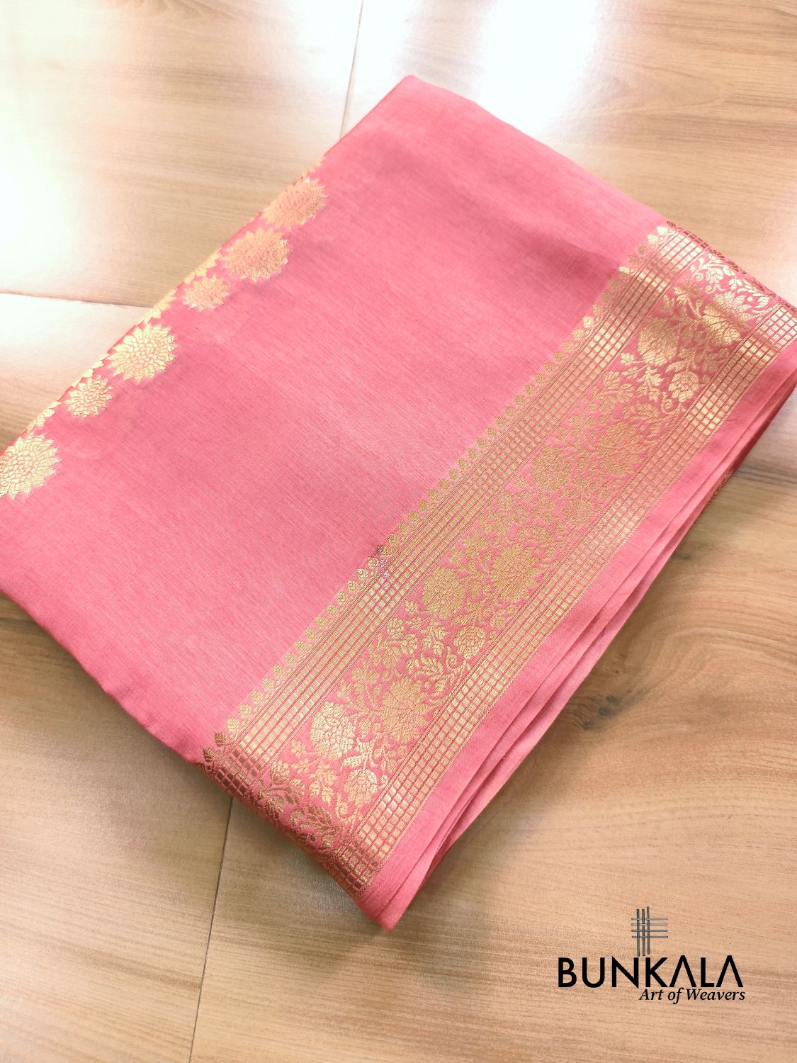Baby Pink Sona Rupa Floral Pure Banarasi Mango Silk Saree 