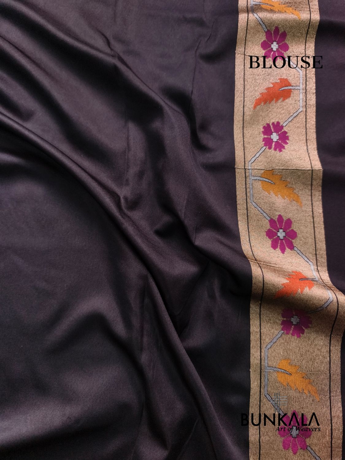 Black Ektara Banarasi Jamdani Meenakari Weaved Silk Saree 