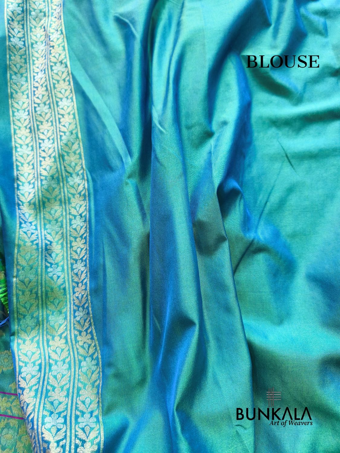 Blue Ektara Banarasi Jamdani Weaved Silk Saree