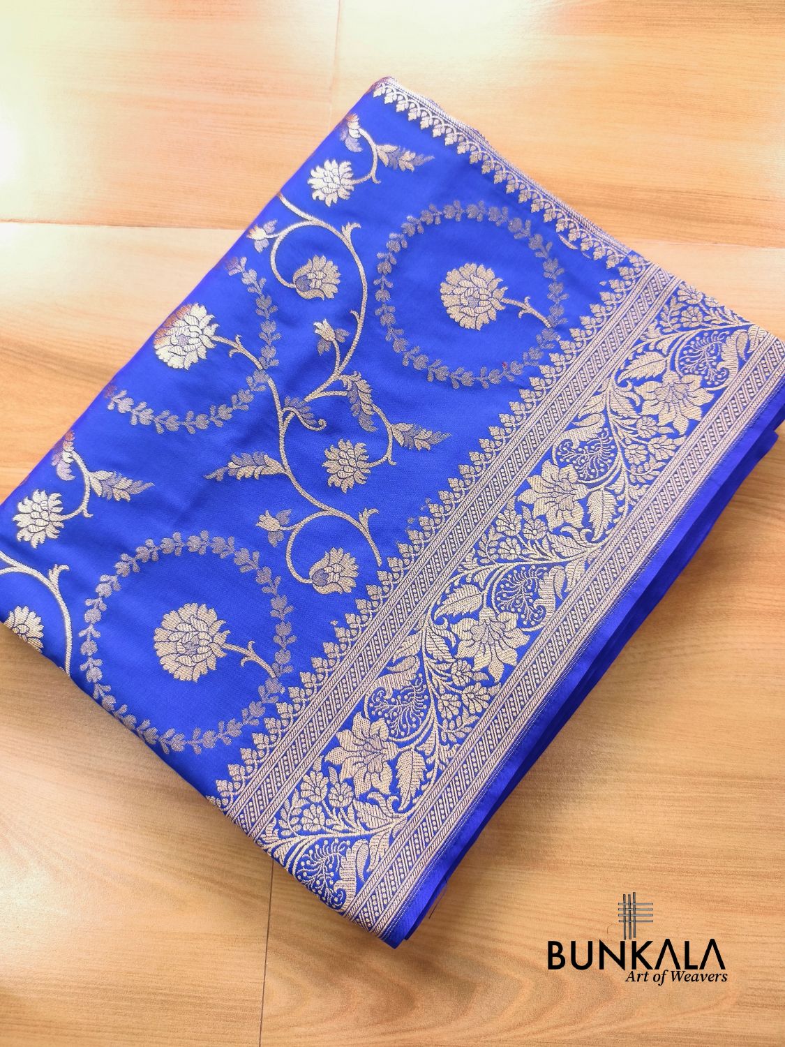 Blue Sona Rupa Floral Jaal Banarasi Silk Saree 