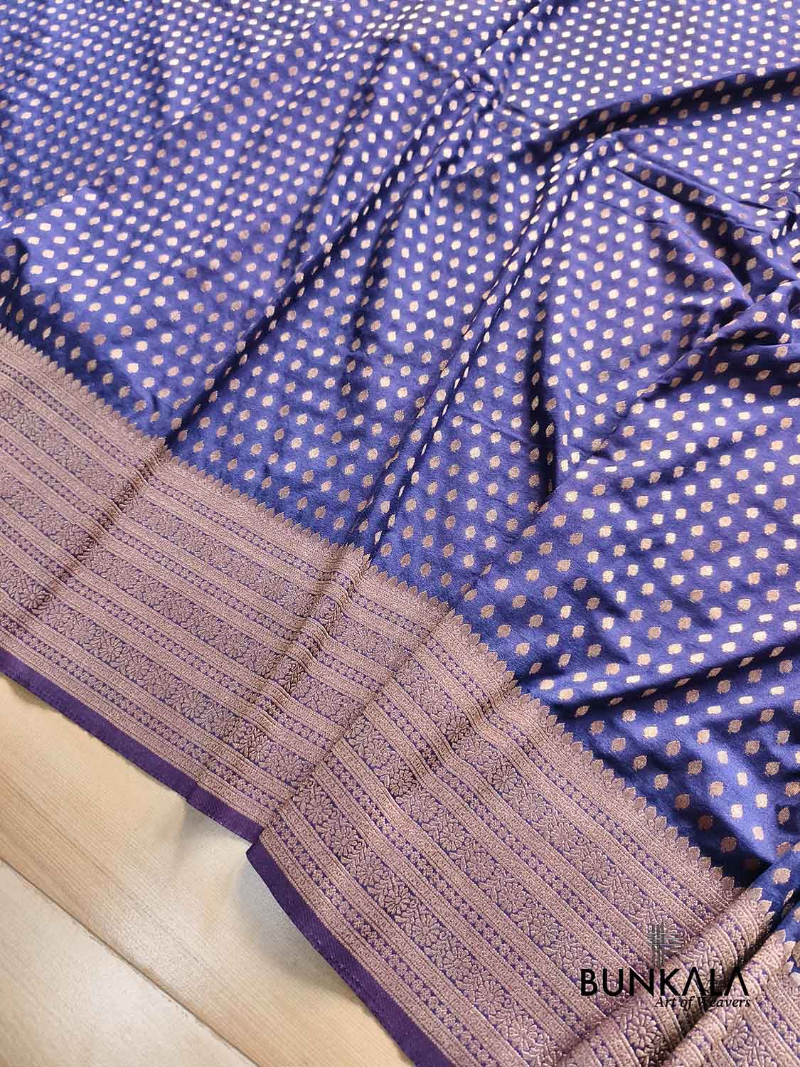 Blue Sona Zari Big Border Banarasi Georgette Saree