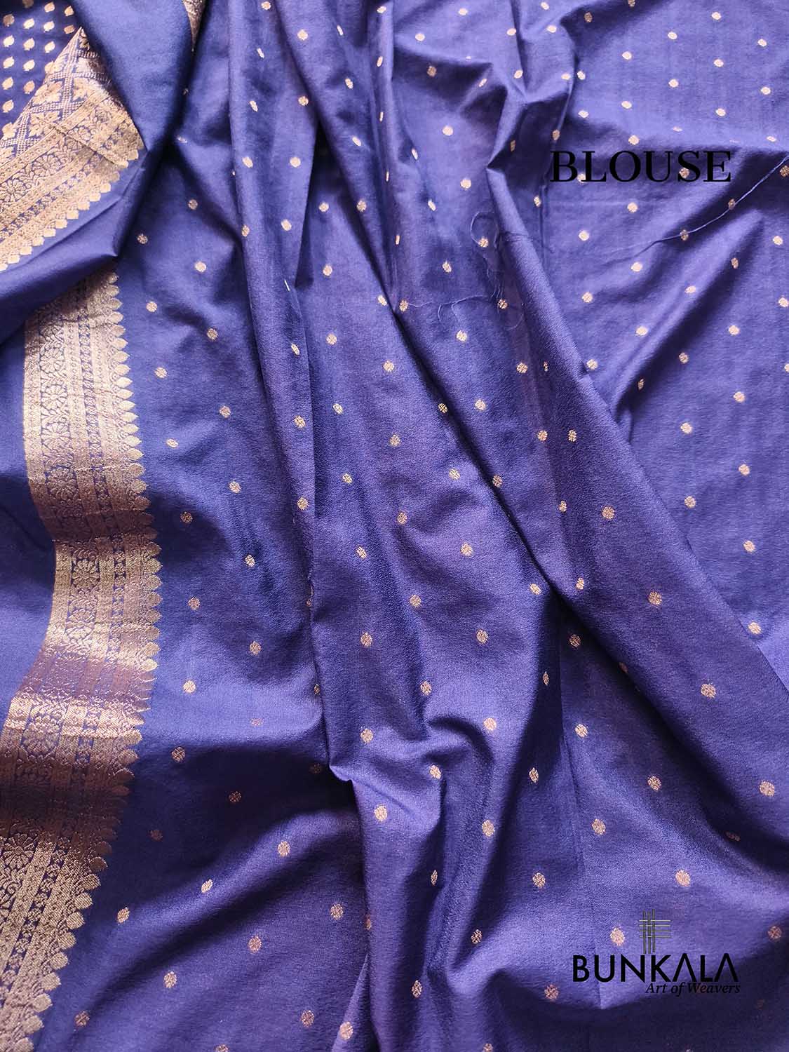 Blue Sona Zari Big Border Banarasi Georgette Saree