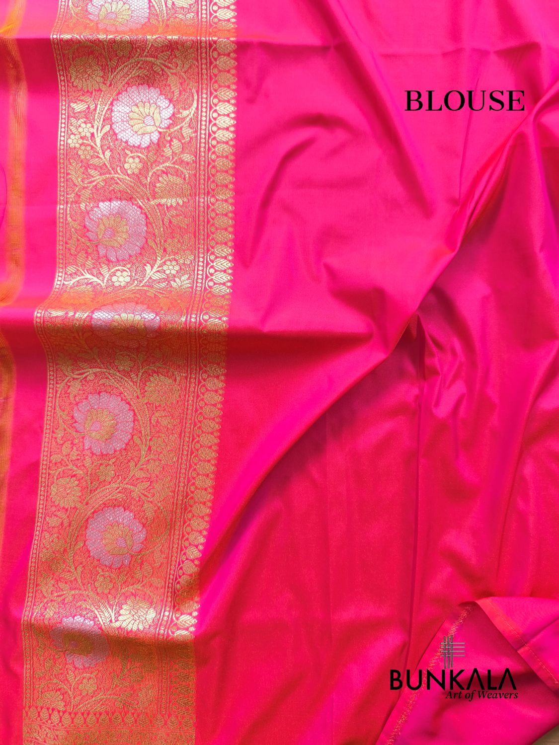 Bright Pink Sona Rupa Floral Jaal Banarasi Silk Saree 