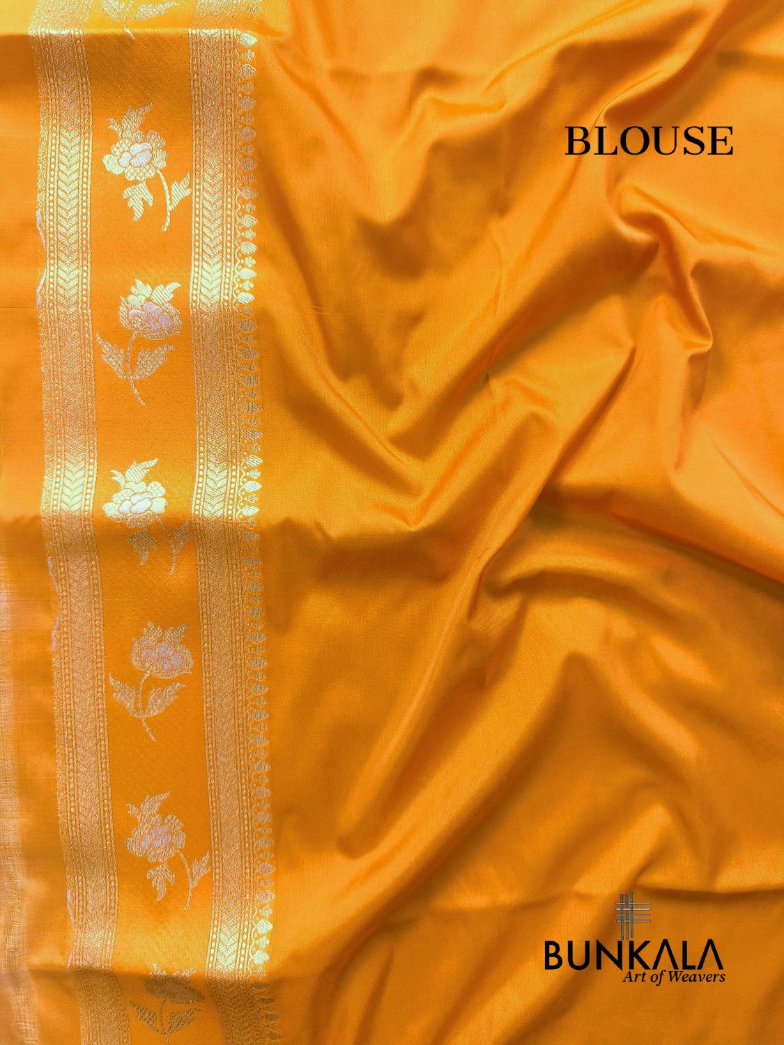 Bright Yellow Sona Rupa Floral Buta Banarasi Silk Saree