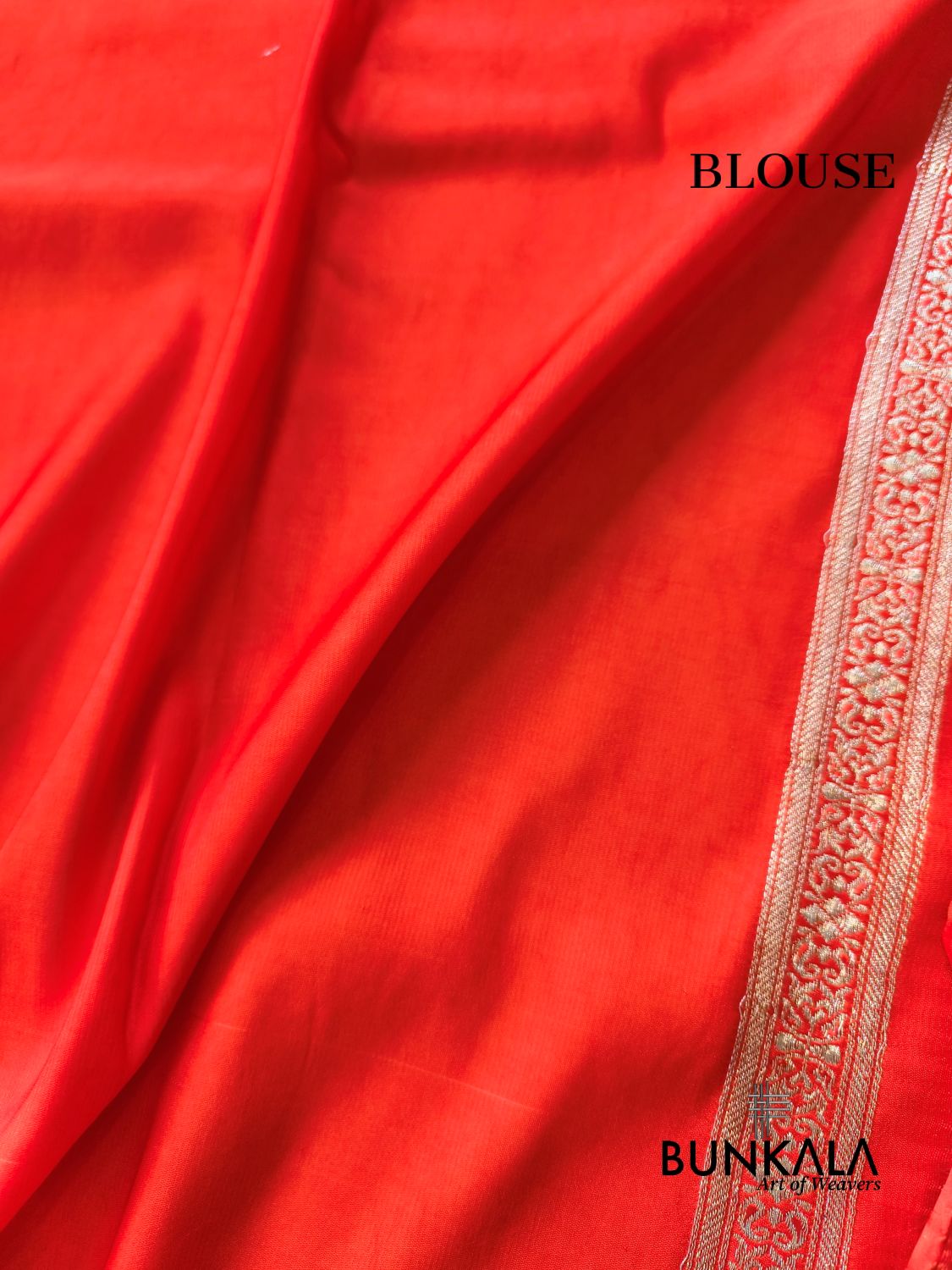 Burnt orange Brocade Weaved Banarasi Mashru Silk Saree