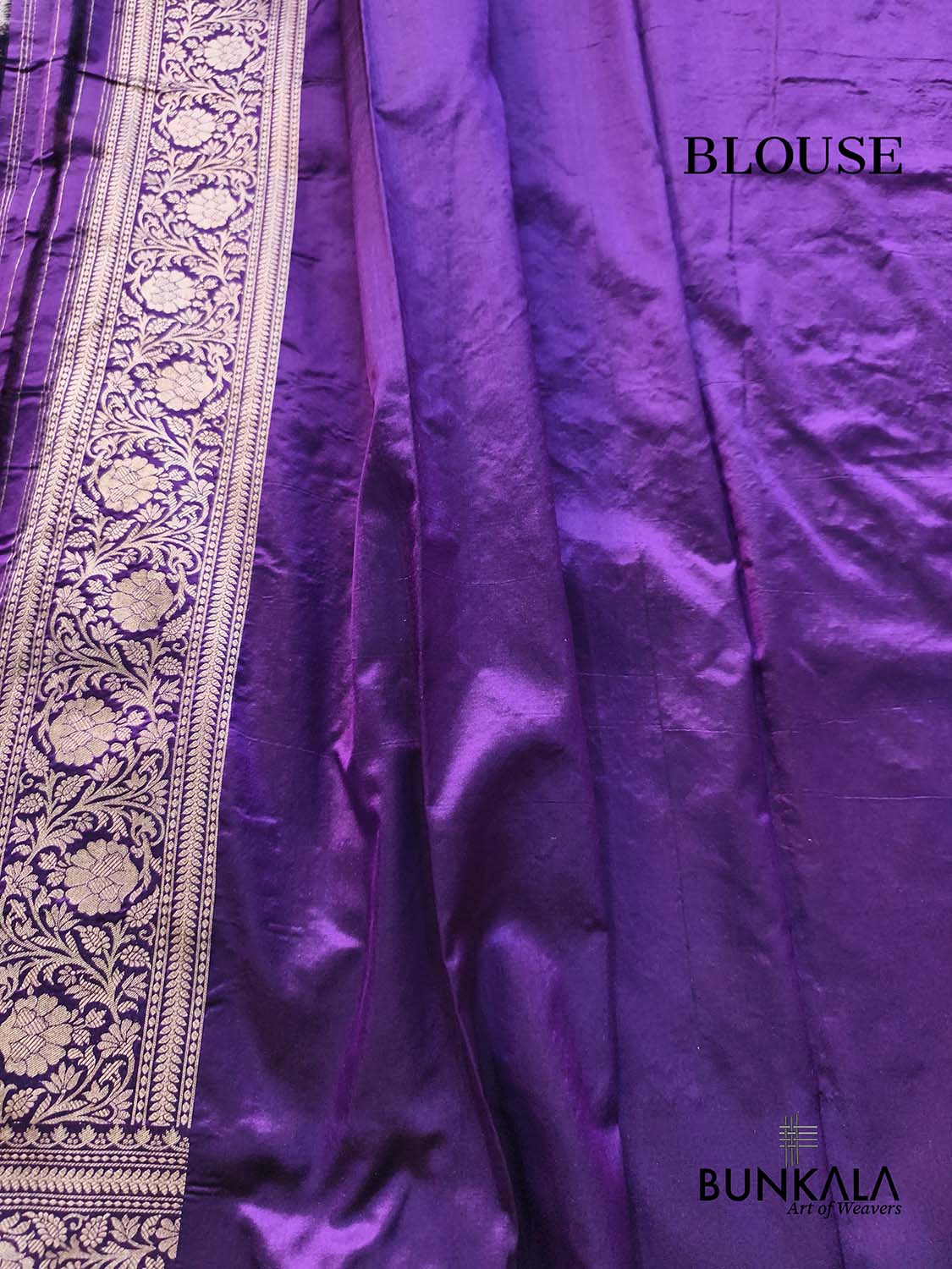 Deep Purple Floral Jaal Meena Handloom Banarasi Pure Katan Silk Saree