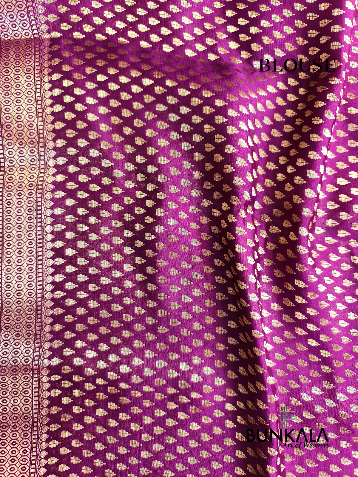Deep Purple Meena Floral Pure Banarasi Mango Silk Saree 