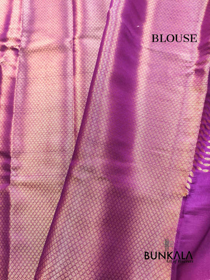 Deep Purple Sona Rupa Geometric Design Pure Banarasi Mango Silk Saree
