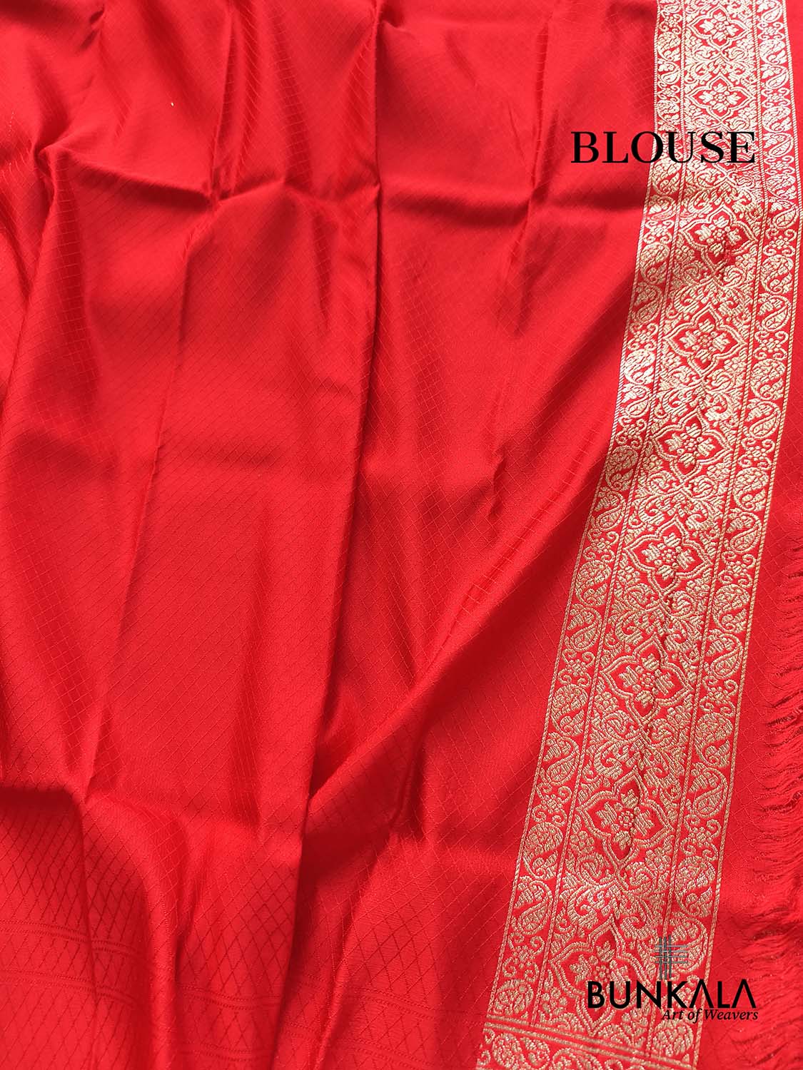Deep Red Banarasi Mashru Silk Brocade Meena Weaved Saree