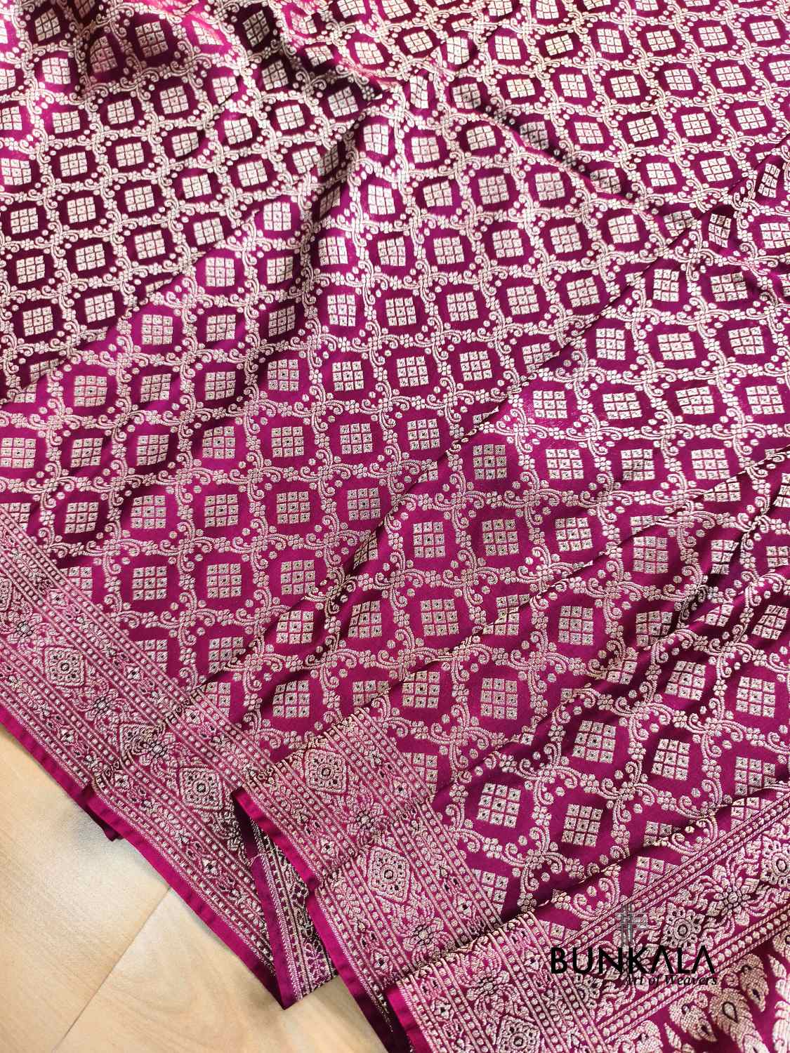 Deep Wine Brocade Weaved Banarasi Mashru Silk Saree 