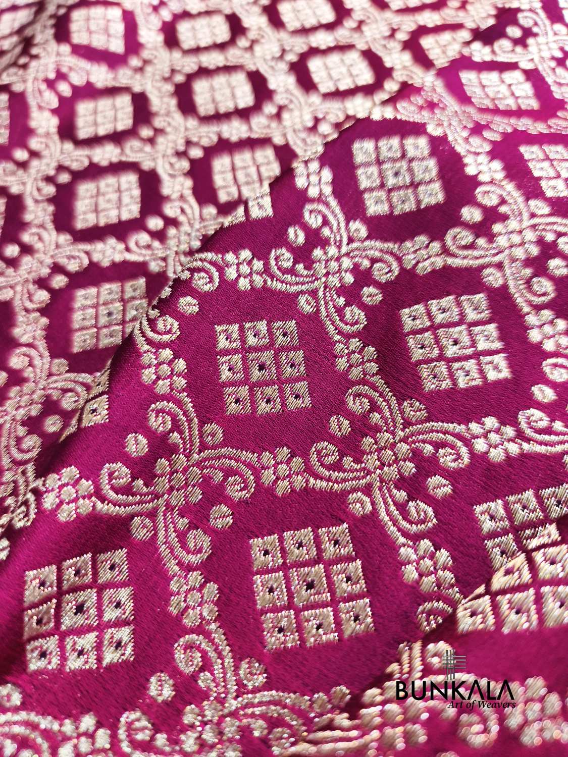 Deep Wine Brocade Weaved Banarasi Mashru Silk Saree 