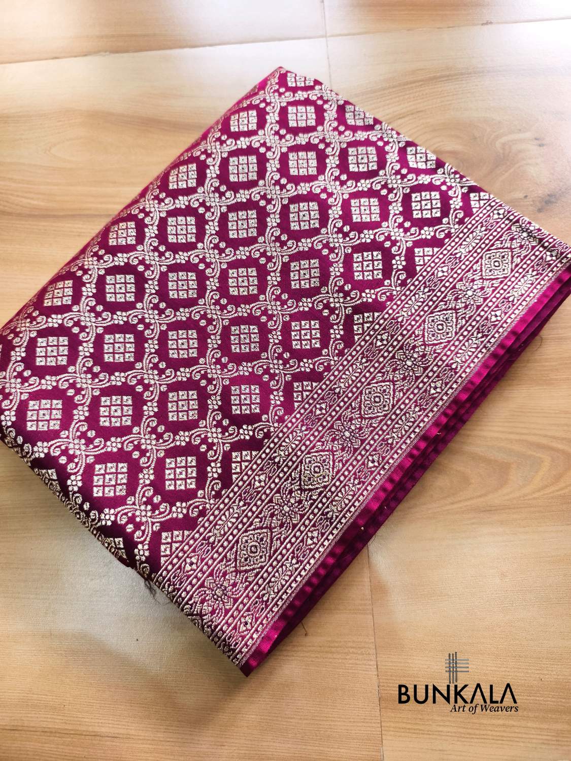 Deep Wine Brocade Weaved Banarasi Mashru Silk Saree 