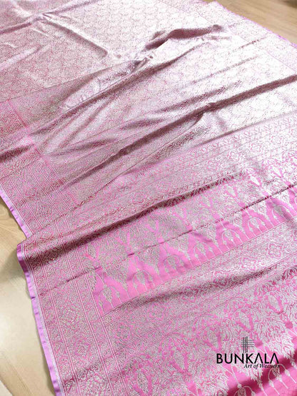 Dual Gulabi Fushia Pink Shade Brocade Weaved Banarasi Mashru Silk Saree