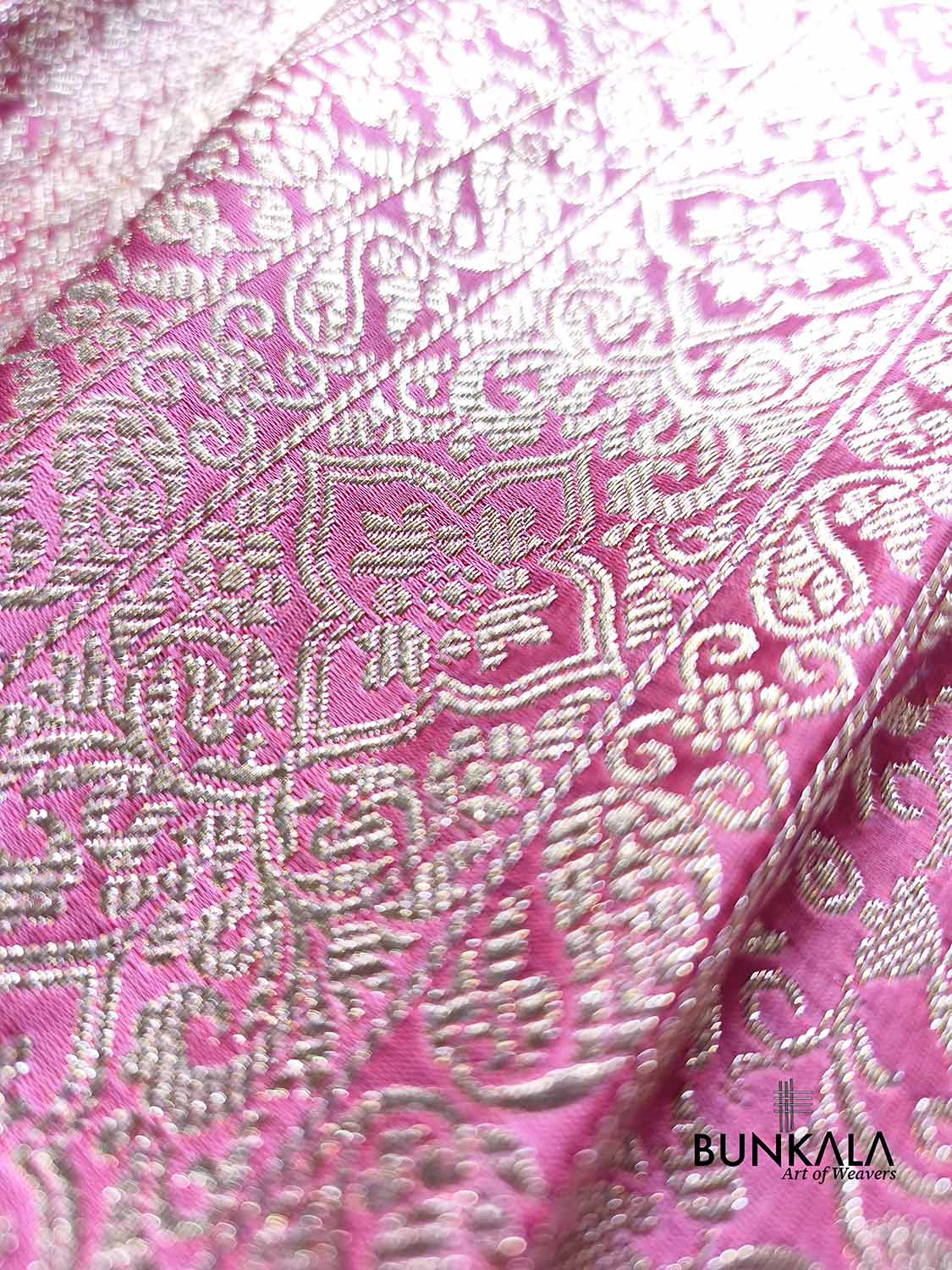 Dual Gulabi Fushia Pink Shade Brocade Weaved Banarasi Mashru Silk Saree