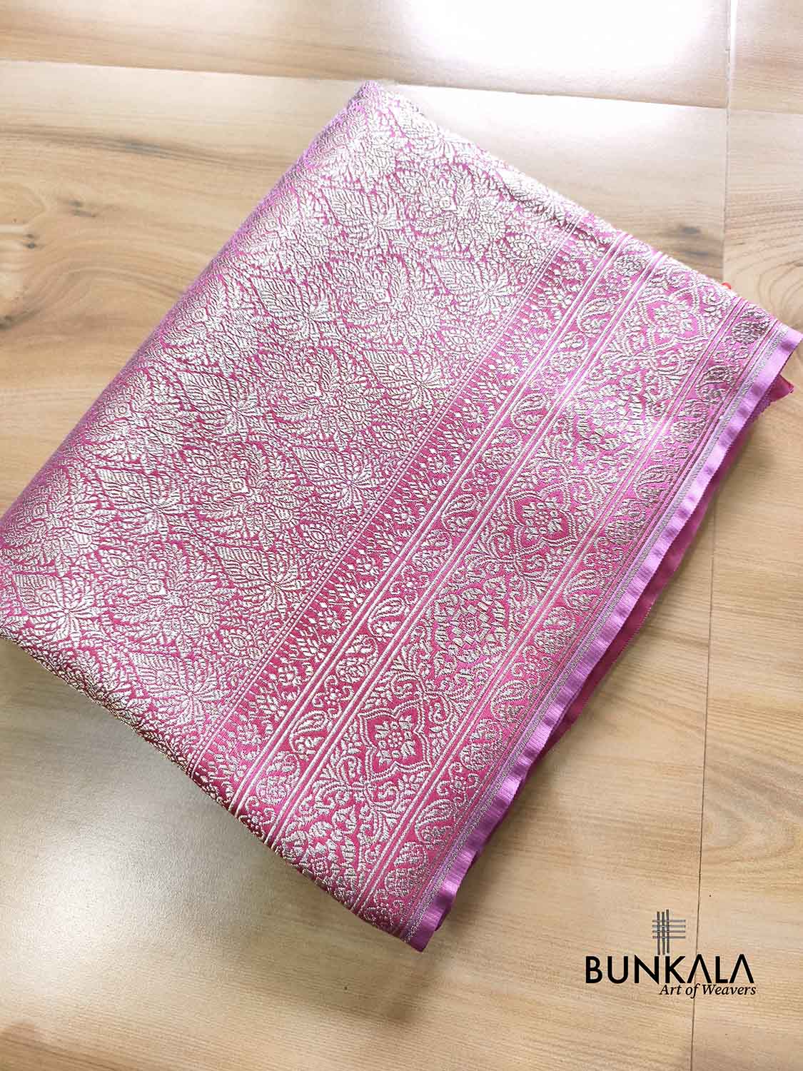 Dual Gulabi Fushia Pink Shade Brocade Weaved Banarasi Mashru Silk Saree
