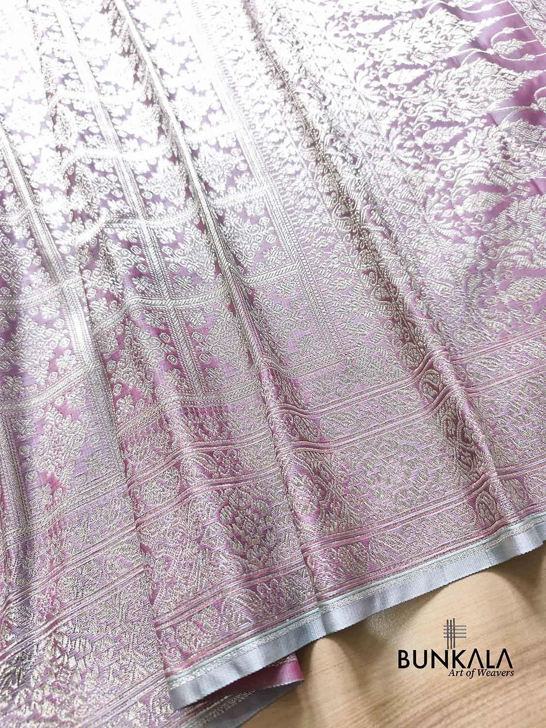 Dual Pink Gharchola Brocade Weaved Banarasi Mashru Silk Saree