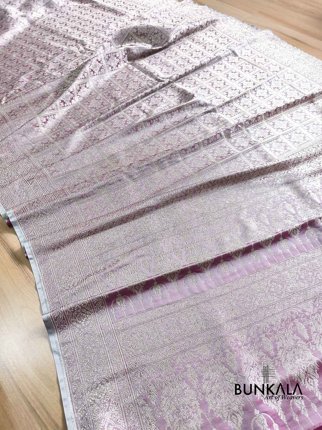 Dual Pink Gharchola Brocade Weaved Banarasi Mashru Silk Saree