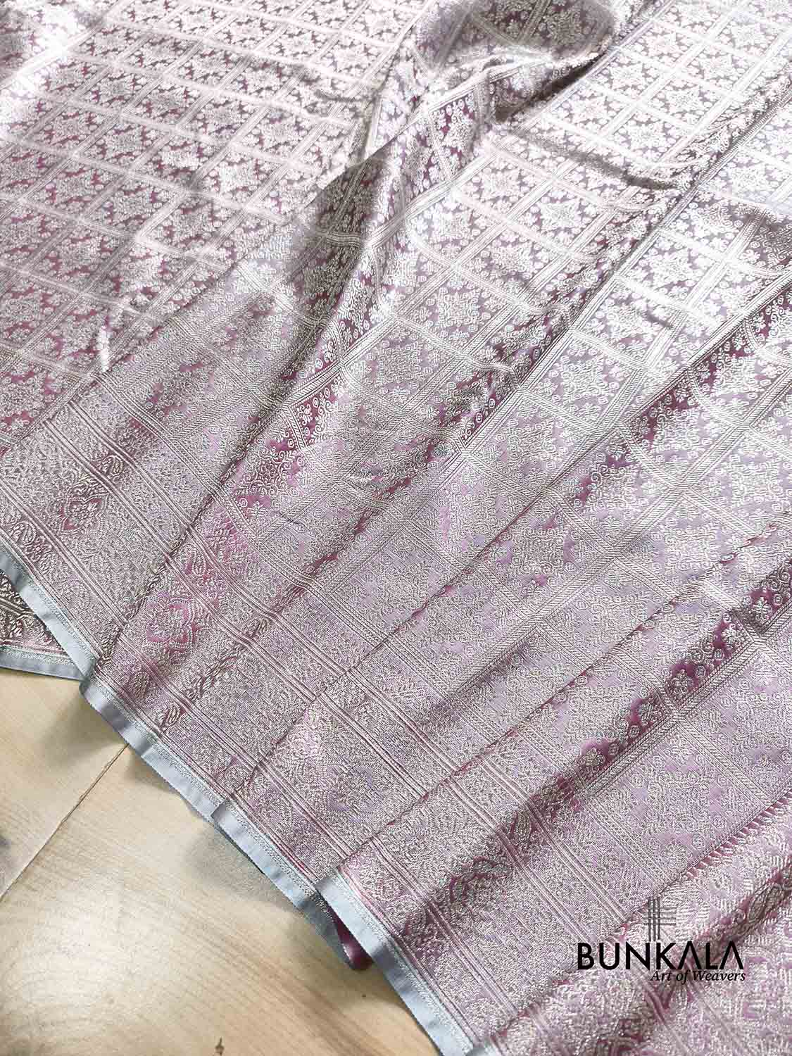 Dual Pink Gharchola Brocade Weaved Banarasi Mashru Silk Saree