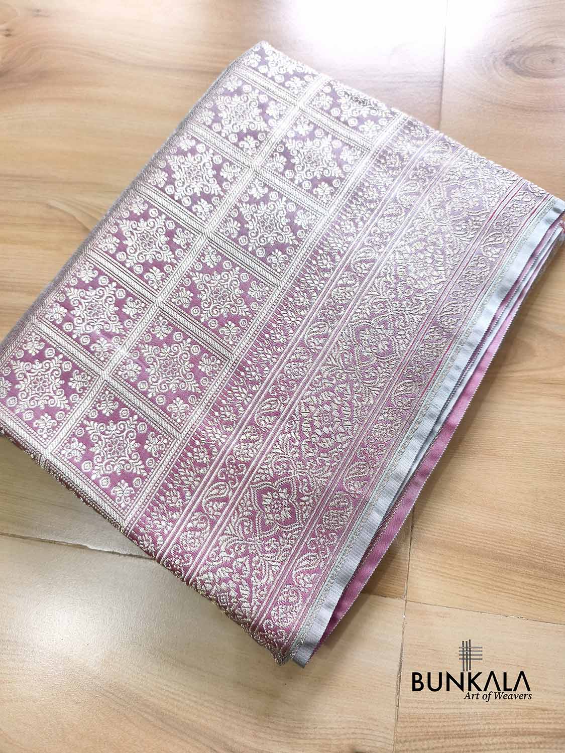 Dual Pink Gharchola Brocade Weaved Banarasi Mashru Silk Saree