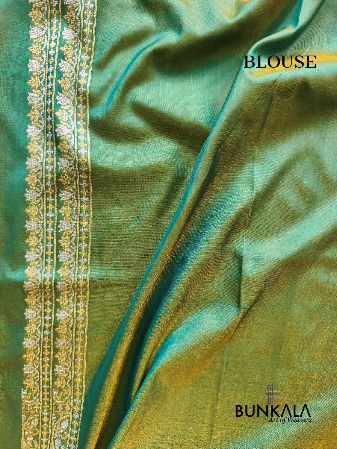 Dual Shade Green Sona Rupa Floral Jaal Banarasi Silk Saree 