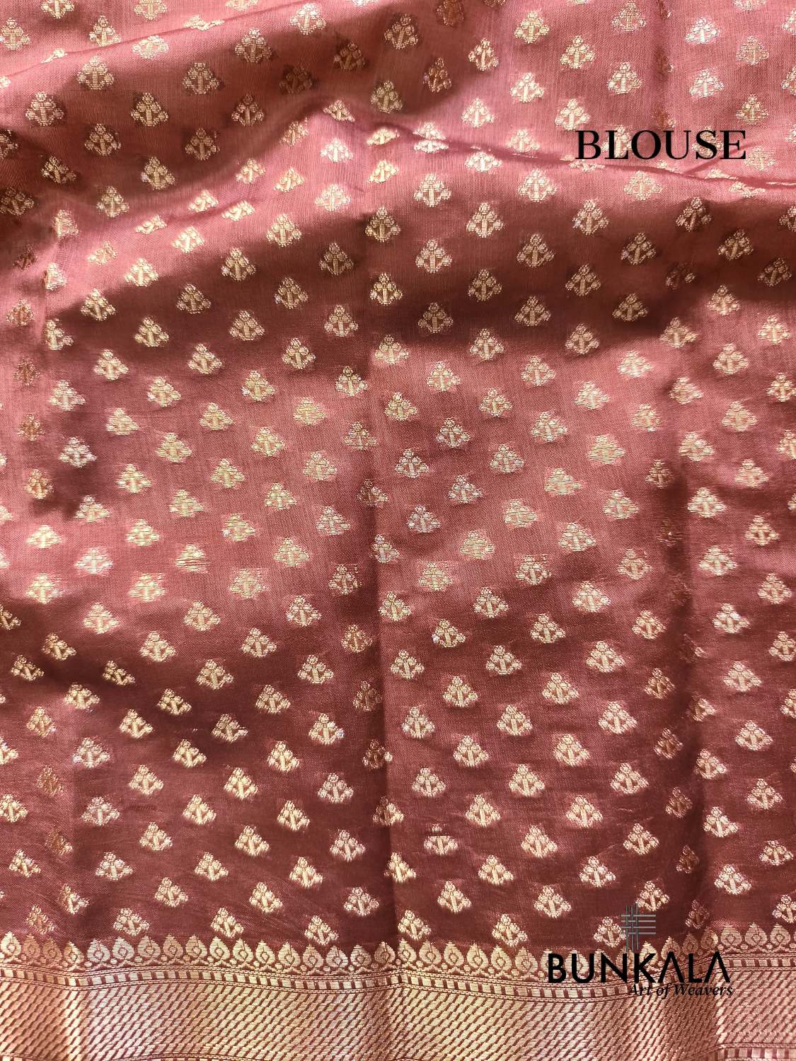 Dusty Pink Meena Buti Pure Banarasi Mango Silk Saree 