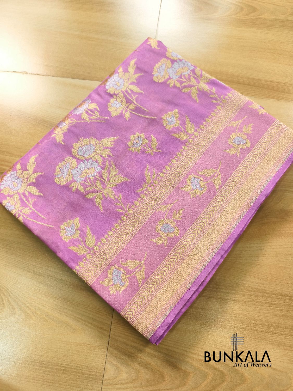 Dusty Pink Sona Rupa Floral Buta Banarasi Silk Saree 