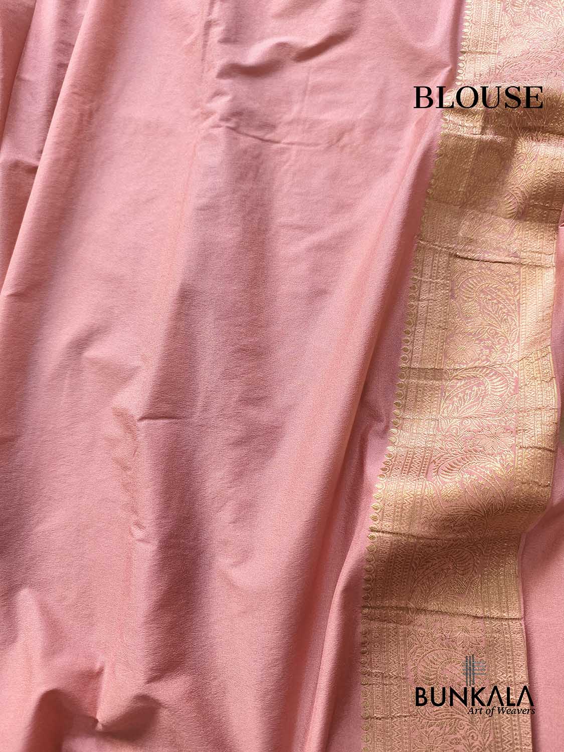 Dusty Pink Sona Zari Buta Banarasi Georgette Saree