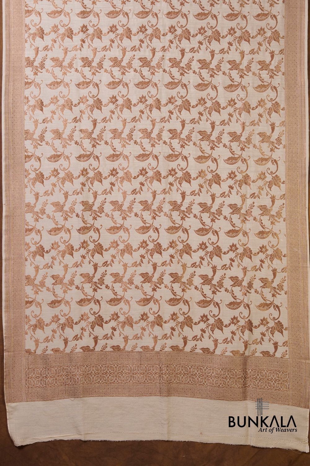 Dyeable Jaal Antique Zari Handloom Banarasi Pure Natural Moonga Silk Dupatta